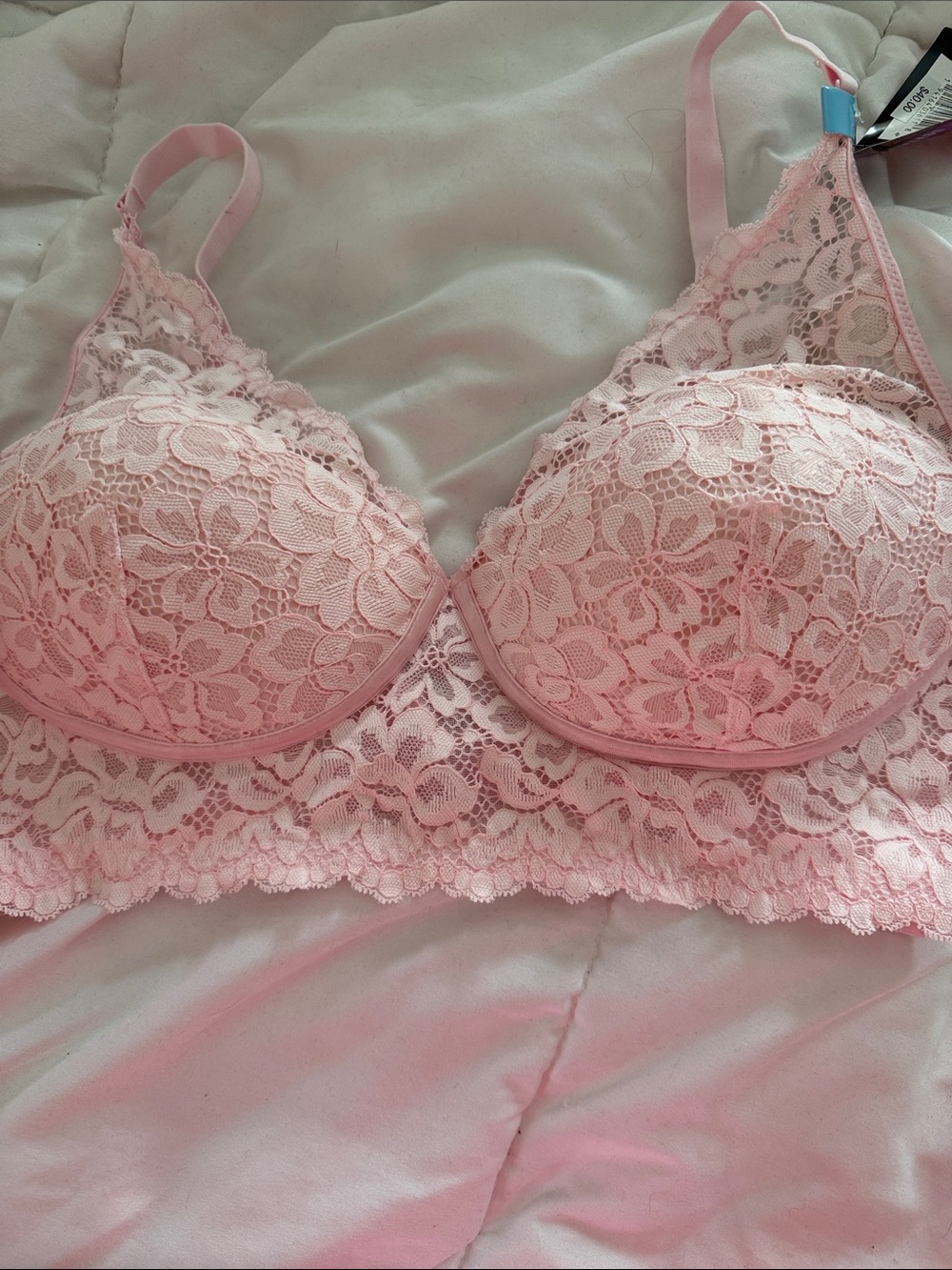 Maidenform Pink Lace Longline Push-Up Bra